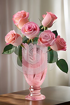 a pink roses arranged in a sophisticate