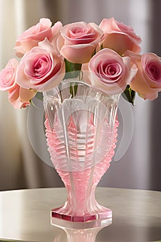 a pink roses arranged in a sophisticate