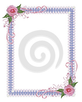 Pink roses country Invitation border