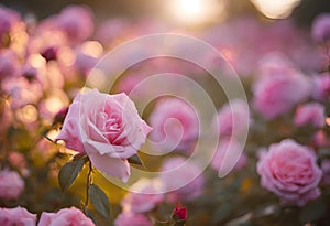 pink roses in the evening sunlight photograph by mike schoeck