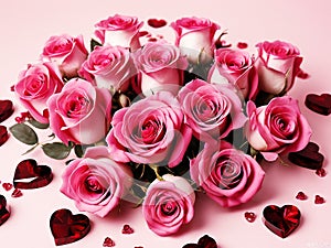 pink roses full of love and affection for women