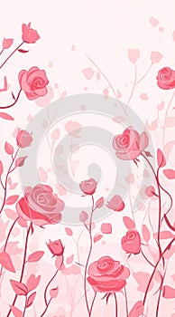 Pink Roses Floral Pattern Background