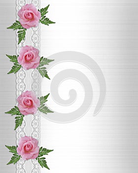 Pink roses and lace border