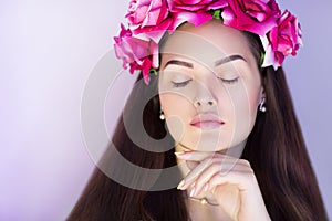 Pink roses wreath