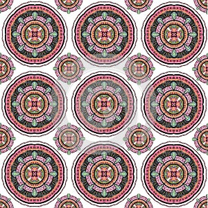 Pink round mandala pattern