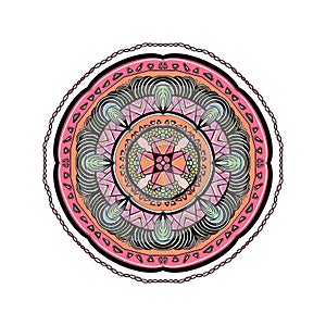 Pink round mandala for your conceptual projets