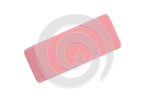 Pink rubber eraser isolated on white