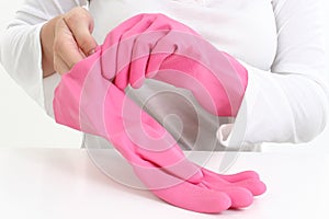 Pink Rubber Gloves