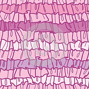 Pink ruffle fabric stripes seamless pattern