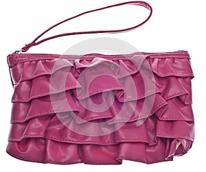 Pink Ruffled Clutch Purse