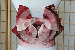 Pink Sakura Obi Belt Bow photo