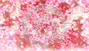 Pink sakura petals background, soft pastel floral pattern, delicate flowers, generative AI