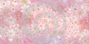Pink sakura petals background, soft pastel floral pattern, delicate flowers, generative AI