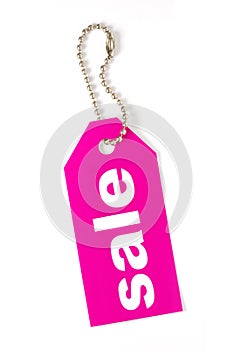 Pink sale tag isolated