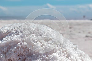 Pink salt bunch close-up background Spa ingredient