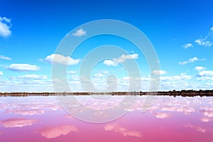 Pink salt lake in Western Australia