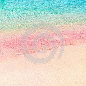 Pink sand in Elafonissi Beach, Crete, Greece