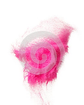 Pink Sand Storm desert with wind blow spin swirl around. Pink sand tornado storm with high wind. Fine Sand circle around, White