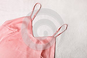 Pink satin female nightie