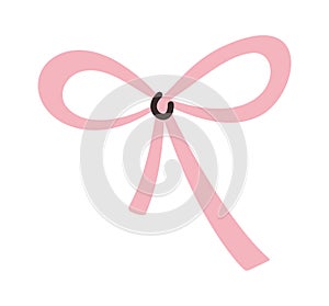 Pink sating ribbon bow sticker