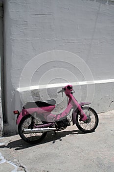 Pink scooter, Greece