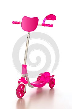a pink scooter isolated on white background