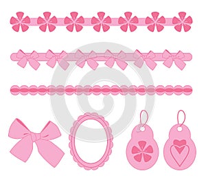 Pink scrapbook elements