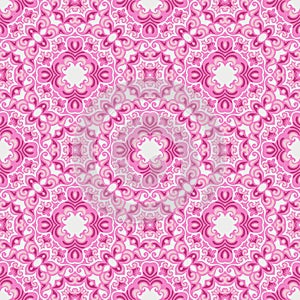 Pink seamless abstract mosaic tiles vector pattern