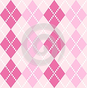 Pink seamless Argyle Pattern for Valentines day