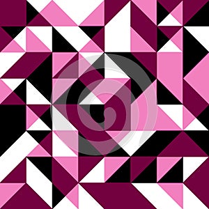 Pink seamless background with geometric shapes