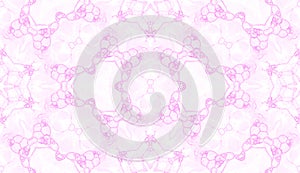 Pink seamless pattern. Astonishing delicate soap bubbles. Lace hand drawn textile ornament. Kaleidos