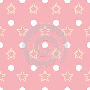 Pink seamless pattern star cosmos, background for textile and wrapping paper