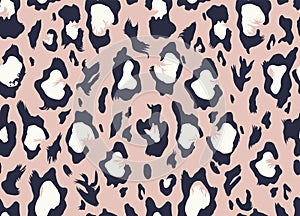 Pink seamless retro leopard fur repeat pattern