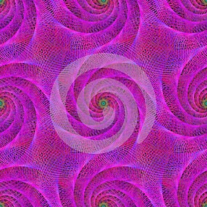 Pink seamless wired fractal spiral background