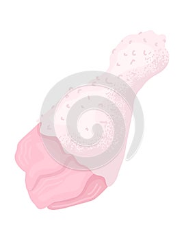 Pink seashell on white background, realistic marine shell, ocean theme. Sea life and nautical design vector illustration