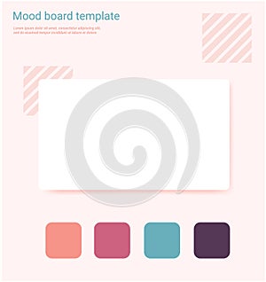 Pink shades color palette mood board or education presentation slide background template