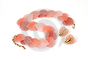 Pink Shell Necklace Overhead View