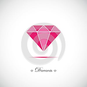 Pink shiny diamond brilliant symbol