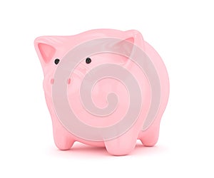 Pink shiny piggybank. 3D rendering.