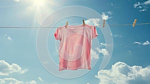 The pink shirt on clothesline.AI generated image