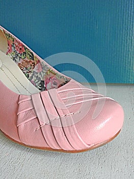 Pink shoe shoes footwear slipper modern ladies woman leather