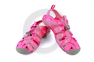 Pink shoes sandle isolated on a white background
