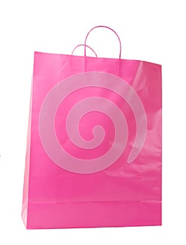 Pink Shopping Bag Isolated