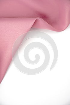 Pink silk fabric texture, Copy space.
