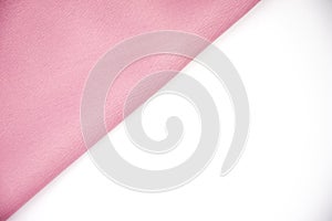 Pink silk fabric texture, Copy space.