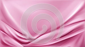 Pink silk folded fabric background luxurious cloth