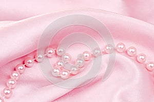 Pink silk and pearls