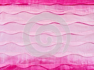 Pink silk with wave pattern stitched