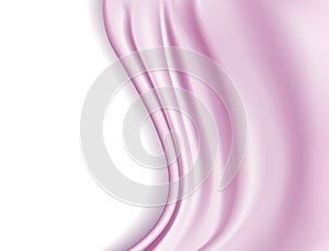 Pink silky waves on white