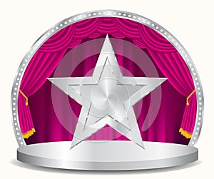 pink silver star podium